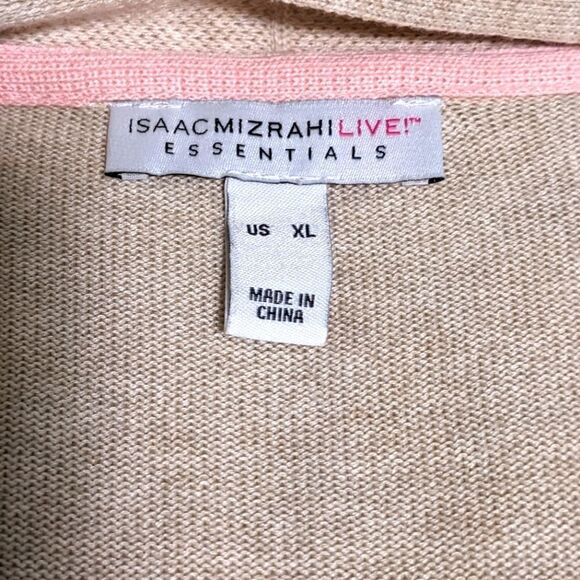 NWOT Isaac Mizrahi Women's Open Front Duster w/ Patch Pockets, Ribbed Cuffs - Picture 4 of 14